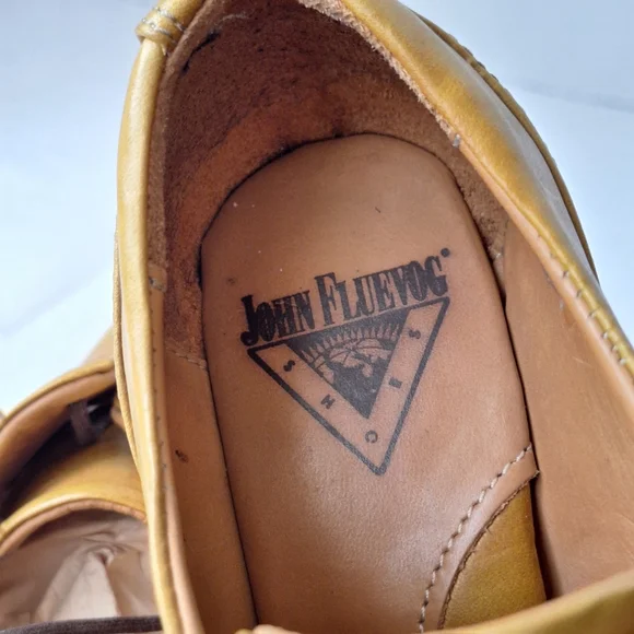 John Fluevog Kaya Oxford Loafers Yellow Size 7.5 - Picture 11 of 15